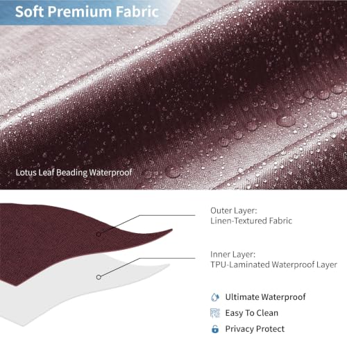 2-in-1 Waterproof Fabric Shower Curtain,No Separate Liner Needed,Linen Textured,Effortless Cleaning & Washable Bathroom Shower Curtain Set with 12 Plastic Hooks,72"x72",Purple - color: Purple, size: 72"W x 72"L (Pack of 1)