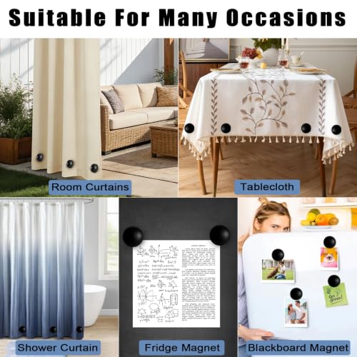 20 Pcs Heavy Duty Outdoor Curtain Weights Rubber Covered Strong Magnetic Drapery Weights 8.8 oz Each Pair, Easy Install for Heavy Wind Outside Patio Gazebo Pergola Home-Black - color: Black