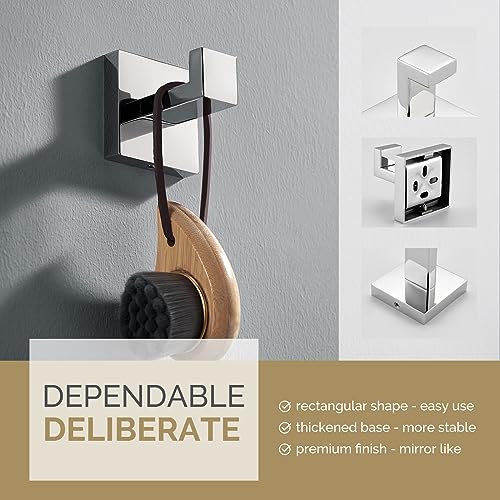 Angle Simple Bathroom Towel Hook, Bath Coat Robe Hanger, Polished Chrome | SUS304 Stainless Steel Robe Hook, Modern Hand Towel Holder for Kitchen Closet RV, Screw Wall Mount - color: Polished Chrome, size: 1 Pack