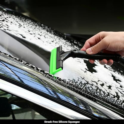 EHDIS 2PCS Flexible 8-Inch Silicone Squeegee Window Tint Tool Auto Water Blade, Shower Squeegee for Car Windshield, Glass, Tiles, and Smooth Surfaces (Green) - color: Green