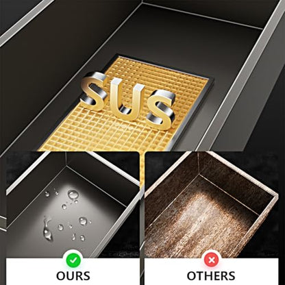 Recessed Niche Shower, Square Shower Caddy for Bathroom Storage, 304 Stainless Steel Shelf Insert, No Tile Needed,Black - color: Black