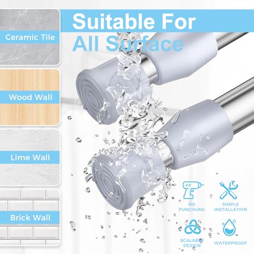 Spring Tension Curtain Rod Short Tension Rod (Silver,12" to 19"-2Pcs) - color: Silver, size: 12" to 19"-2Pcs