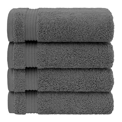 American Veteran Towel, Hand Towels for Bathroom Set of 4, 100% Cotton Turkish Hand Towel Sets, Soft Hand Face Towels, Dark Gray Hand Towels - color: Grey, size: 16x28
