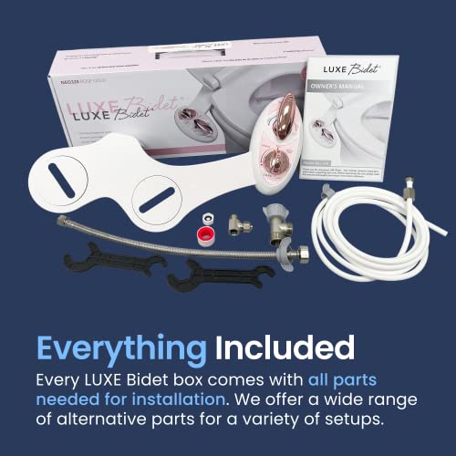 LUXE Bidet NEO 320 - Warm Water Bidet Attachment for Toilet Seat, Rose Gold | Non-Electric, Warm Water, Dual Nozzle, Self-Cleaning, Adjustable Water Pressure, Rear & Feminine Wash - color: Rose Gold