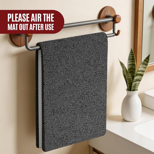 47 * 16in Shower Mat Bathtub Mat Non Slip | Bathmats Non Slip, Quick Drying Foot Scrubber Loofah Mats for Inside Shower, Tub, Bathroom, Home, Black - color: Black, size: 47" x 16" (Rectangular)