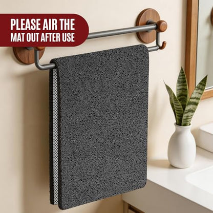 47 * 16in Shower Mat Bathtub Mat Non Slip | Bathmats Non Slip, Quick Drying Foot Scrubber Loofah Mats for Inside Shower, Tub, Bathroom, Home, Black - color: Black, size: 47" x 16" (Rectangular)