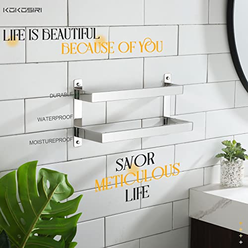 KOKOSIRI Towel Bars Hand Towel Holders 16 Inches Chrome Bathroom 2-Tiers Ladder Towel Rails Wall Mounted Towels Shelves Rack Polished Stainless Steel, B5008CH-L16 - color: Polished Chrome, size: 16-Inch