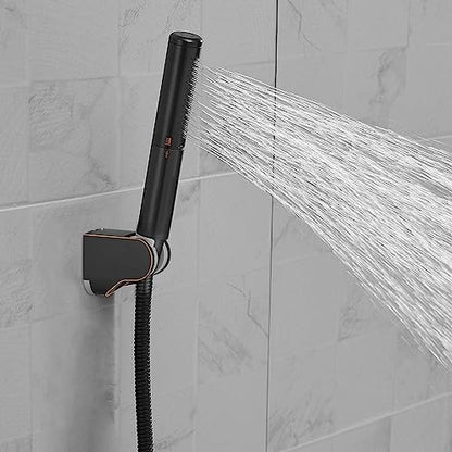 Handheld Shower Head Sprayer Shower Wand Hand Shower Showerhead Bronze | High Pressure Showerhead, Hand Held, Brass Shower Head, Wall Mounted, 60 In Stainless Steel Shower Hose - color: Bronze