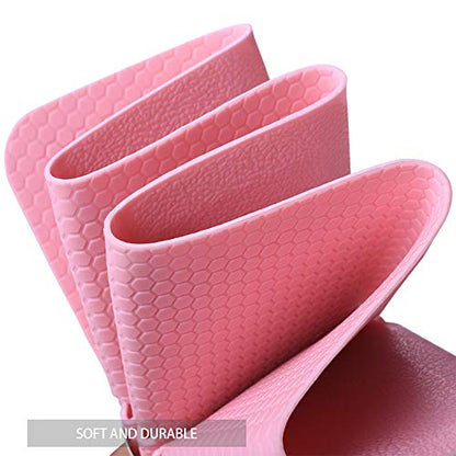 Webos Foldable Non Slip Silicon Bath Mat Bathtub mat no Suction Cups for Textured Tub and Reglazed Tub(Foldable-Beige, 28-inch x 14-inch) - color: Foldable-beige