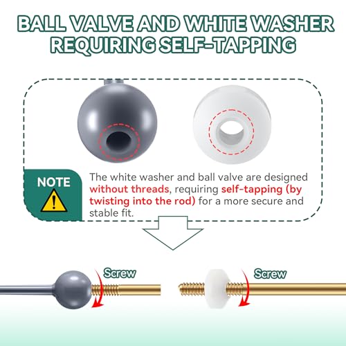 Enhon 2 Pack Universal Pop Up Drain Ball Rod Assembly, Sink Ball Rod Assembly Compatible with Pop up Stopper, Bathroom Sink Repair Kit, 3 Sizes of Balls and 2 Cone Washers(Alloy Steel Rods,Yellow) - color: Yellow, style: Alloy Steel Rods
