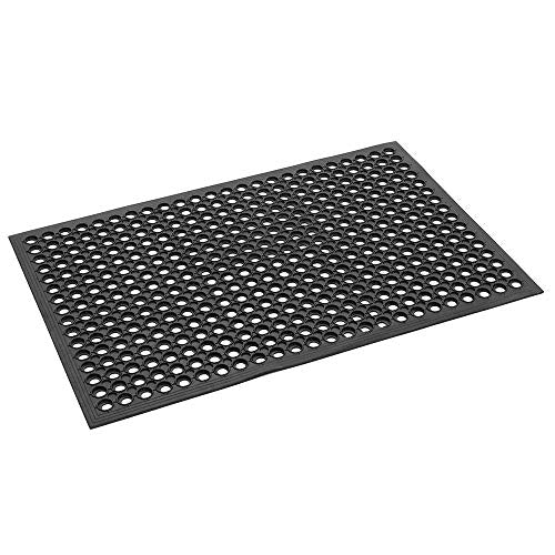 ROVSUN Rubber Floor Mat with Holes, 24''x 36'' Anti-Fatigue/Non-Slip Drainage Mat, for Industrial Kitchen Restaurant Bar Bathroom, Indoor/Outdoor Cushion - size: 36"L x 24"W x 0.3"Th