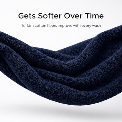 Veteran Textile LLC, Luxury Hotel & Spa, Turkish Cotton, 6 Pieces Towels Set, Max-Softness by Veteran Textile (Navy Blue) - color: Navy Blue