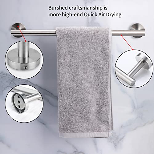 Cilee 2 Pieces Brushed Nickel Bathroom Towel Bar, 16 Inch Towel Holder | Double Towel Racks, Bathroom Towel Holder, Towel Hanger for Bathroom Stainless Steel Wall Mount - color: Brushed Nickel, size: 16inch