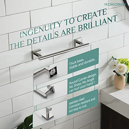 KOKOSIRI Hand Towel Bar 12 Inch Bathroom Towel Holder for Bath Kitchen Toilet Cabinet Chrome Stainless Steel B4005CH-L12 - color: Polished Chrome, size: 12-Inch