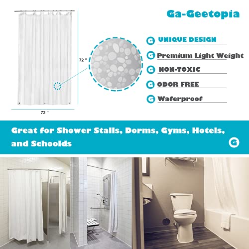 Ga-Geetopia EVA Clear Thin Shower Curtain Liner, Pebble Pattern 72x72 Inch Lightweight Plastic Bathroom Shower Showroom Inner Curtain with Rustproof Metal Grommets and Weighted Magnets(NO Hooks) - color: 3d Pebbles, size: 72"W x 72"L (Pack of 1)