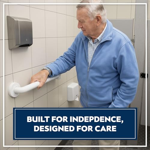 ADA Grab Bar Bundle, White, Pack of 3, 18/36/42 in | 1.5 in Diameter, Toilet Grab Bars, Commercial Restrooms, Shower Use, Bundle of Multiple Lengths - color: White