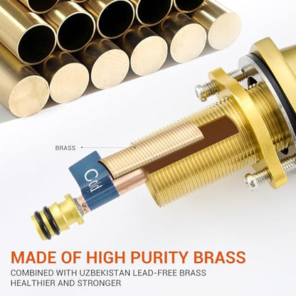 Gold Bathroom Faucet with Sprayer - Brushed Gold Faucets for Sink 3 Holes, Bathroom Pull Down Faucet, 2 Handles 8 Inch Widespread Vanity Faucet with Pull Out Sprayer & Pop-up Drain - color: Brushed Gold