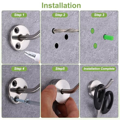uxcell 4Pcs 2 Inch Coat Hooks, Stainless Steel Long Nose Wall Mount Hook, Robe Towel Hangers with Screws for Livingroom Bathroom Closets and Wardrobe, Silver Tone - color: Silver Tone, size: 2 Inch
