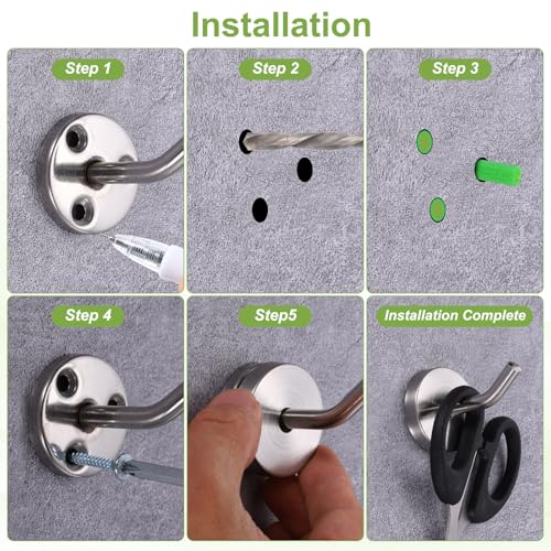 uxcell 4Pcs 2 Inch Coat Hooks, Stainless Steel Long Nose Wall Mount Hook, Robe Towel Hangers with Screws for Livingroom Bathroom Closets and Wardrobe, Black - color: Black, size: 2 Inch