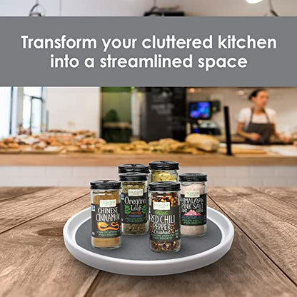 Gadgetime USA Lazy Susan Turntable 2 Pack, 12 inches Non-Skid Round Spinning Spice Organizer - Rotating Rack for Kitchen, Cabinet, Pantry, Fridge, Bathroom Vanity, Countertop