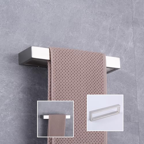 GERZWY Bath Towel Holder SUS304 Stainless Steel Towel Hanger Towel Ring for Bathroom Lavatory Wall Mount Contemporary Style, Brushed Finish HG1706-LS - color: Brushed