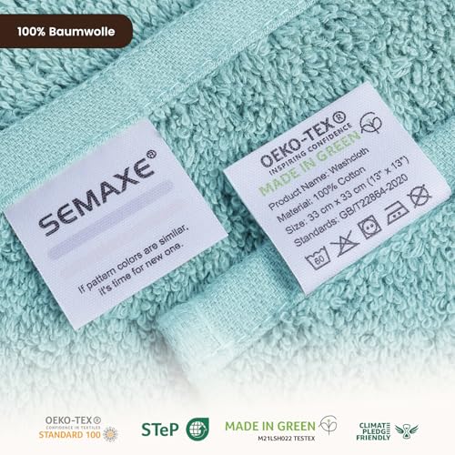 12-Pack Cotton Washcloths for Bathroom with Hanging Loops, Blue | Soft washcloths for face cleansing, shower use, guest bathrooms, and daily wash-day rotation, OEKO-TEX certified, easy care - color: A04: Blue