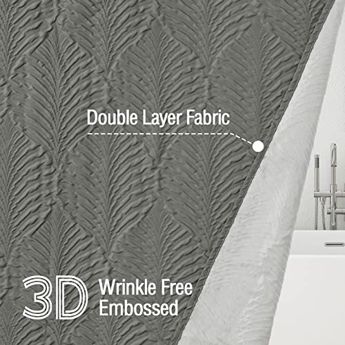 Grey Shower Curtain for Bathroom, 3D Embossed Textured Fabric Shower Curtain, Modern Farmhouse Chic Soft Cloth Shower Curtain Set, 72x72 - color: Grey, size: 72"W x 72"L (Pack of 1)