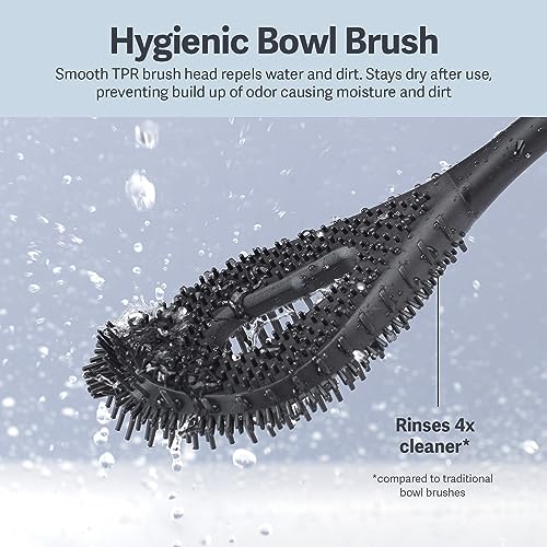 Casabella Hygienic Toilet Bowl Brush with Caddy, Black