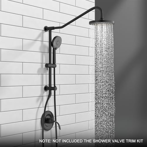 Lava Odoro 5-Function Retrofit Shower System with Rain Showerhead and Handheld Spray Matte Black, 8'' Rain Shower Faucet, 2.5 GPM, SF101-MB