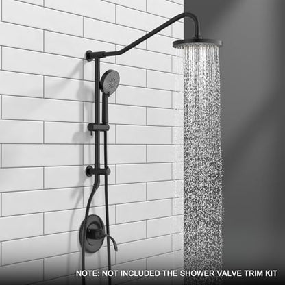 Lava Odoro 5-Function Retrofit Shower System with Rain Showerhead and Handheld Spray Matte Black, 8'' Rain Shower Faucet, 2.5 GPM, SF101-MB