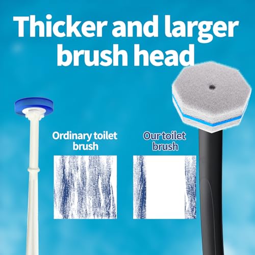 Disposable Toilet Brush with 50 Cleaner Refills Pads，Wall Mounted Toilet Bowl Holder Set，Toilet Cleaning System Starter Kit，Bathroom Cleaning System for Sink Bathtub Wash Basin
