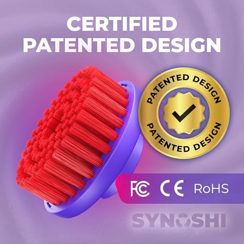 Synoshi PRO Round Brush Set (2 Units) for Electric Spin Scrubber | Brush For Bathroom, Shower, Floor And Tiles. Electric Spin Scrubber Heads For Cleaning
