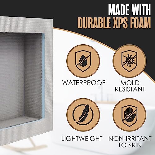Shower Niche, Shower Niche Insert Tile Ready, 12x12 Inch, Soap Box, Prefab | Houseables Recessed Bathroom Storage, In Wall Shelf, Cubby Inserts, Recessed Shampoo Caddy, Inset Shelves, Built In Nook - size: 12 x 12 inches (ID)