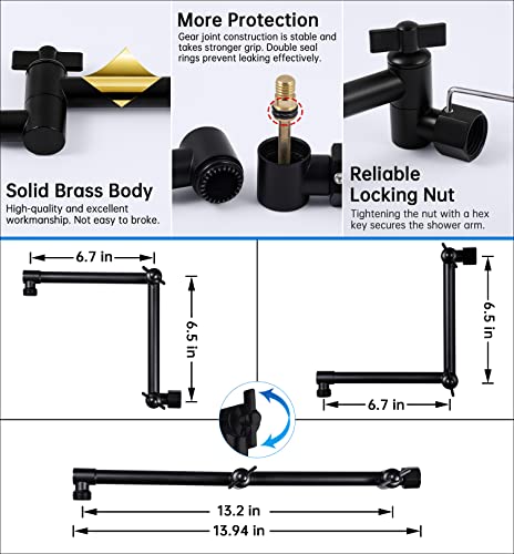 G-Promise All Metal 10 Inches Rainfall Shower Head with Handheld Combo | All Metal, Built to Last, Easy Install, Adjustable Height & Angle for All Heights, Extra Long Hose, Modern Upgrade - color: Matte Black, size: 10 Inches