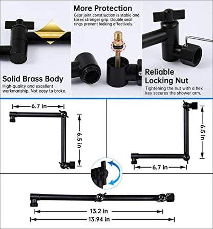 G-Promise All Metal 10 Inches Rainfall Shower Head with Handheld Combo | All Metal, Built to Last, Easy Install, Adjustable Height & Angle for All Heights, Extra Long Hose, Modern Upgrade - color: Matte Black, size: 10 Inches