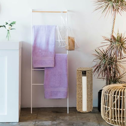 PINXIURY Seagrass Toilet Paper Holder with Storage, 3 Rolls of Wicker Toilet Paper Holder for Bathroom and Under Sink, Handmade Woven Toilet Paper Rolls Holder Stand - color: Natural Seagrass