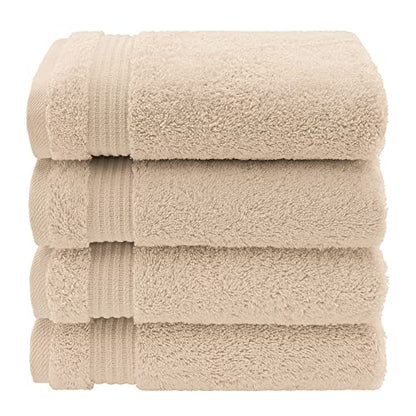 American Veteran Towel, Hand Towels for Bathroom Set of 4, 100% Cotton Turkish Hand Towel Sets, Soft Hand Face Towels, Beige Hand Towels - color: Beige, size: 16x28