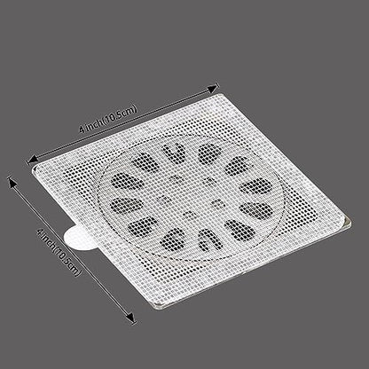 PRIMSOPH 4 Inch 30pcs Disposable Shower Drain Hair Catcher Mesh Stickers Floor Drain Sticker Disposable Drain Filter Hair Trap Sticker