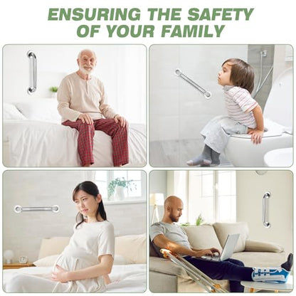 3 PCS Grab Bars for Seniors Bathroom 16" and 12" Shower Safety Handle | Stainless Steel Shower Support Bar Holds up to 500LBs, Anti Slip Bath Assist Handles for Handicap Elderly Injury Pregnant - size: 3PCS