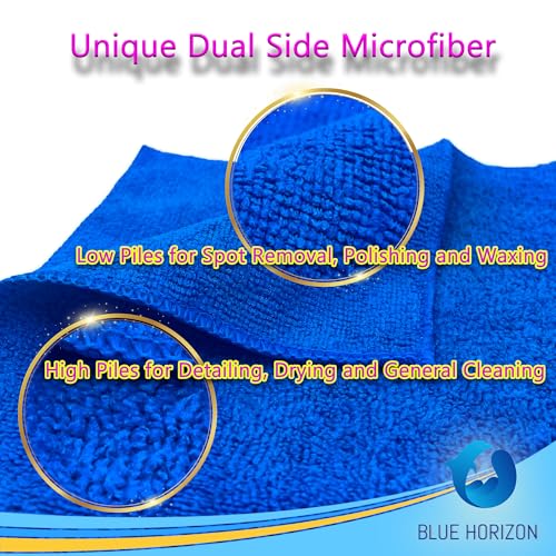 Microfiber Cleaning Towels, Pack of 24, Ultra Soft Plush Washcloth, All Purpose Premium Microfiber Detailing Cleaning Cloths Reusable Shop Towels (16" x 16", Royal Blue) - color: Royal Blue