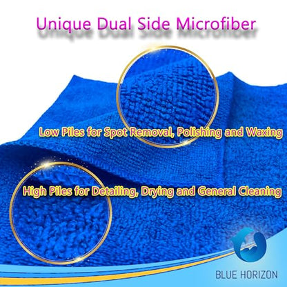 Microfiber Cleaning Towels, Pack of 24, Ultra Soft Plush Washcloth, All Purpose Premium Microfiber Detailing Cleaning Cloths Reusable Shop Towels (16" x 16", Royal Blue) - color: Royal Blue