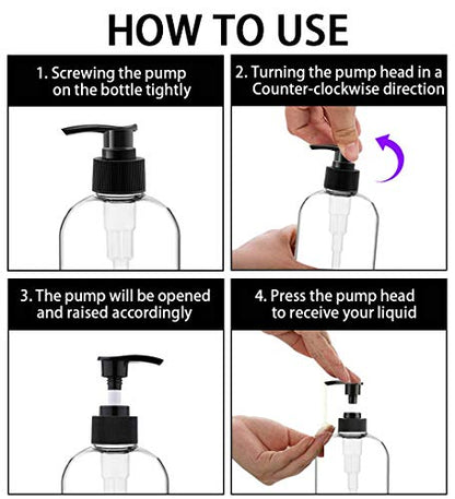Clear Soap Dispenser with Rust Proof Pump, Waterproof Labels (1 Pack,16.9 Oz), Plastic Hand Soap Dish Soap Dispenser for Kitchen Bathroom - color: Clear 1 Pack