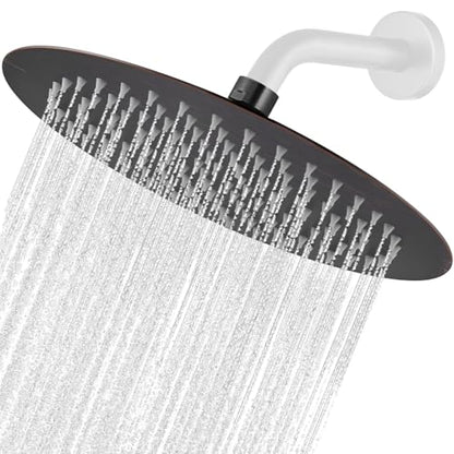 Midanya Round Rain Shower Head,High Pressure,Oil Rubbed Bronze 8 Inch | 360°Swivel,Ceiling or Wall Mount,Waterfall Full Body Coverage,Bathroom Remodel,Stainless Steel Large Rainfall Shower Head - color: Bronze, size: 8 Inch