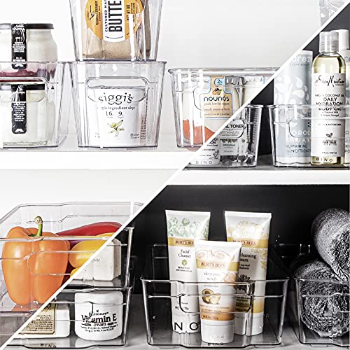 BINO | Stackable Storage Bins, X-Large - 2 Pack | THE STACKER COLLECTION | Clear Plastic | Built-In Handle | BPA-Free | Containers for Organizing Kitchen Pantry | Multi-Use Organizer - size: X-Large