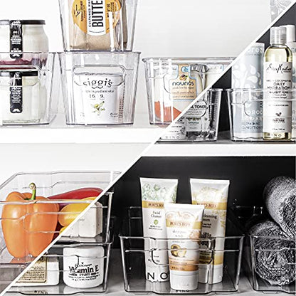 BINO | Stackable Storage Bins, X-Large - 2 Pack | THE STACKER COLLECTION | Clear Plastic | Built-In Handle | BPA-Free | Containers for Organizing Kitchen Pantry | Multi-Use Organizer - size: X-Large