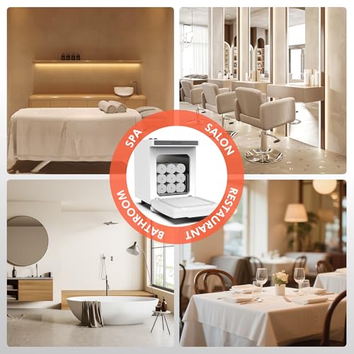 TASALON 5L Hot Towel Warmer Cabinet, Aluminum Inner Chamber - White | Removable tray, fast heating, compact 5L size, ideal for spa, salon, esthetician & massage use, white finish - color: White