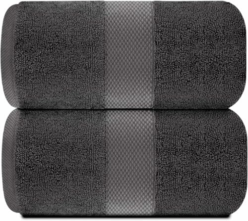 White Classic Luxury Bath Sheets Towels for Adults Extra Large | Highly Absorbent Hotel Collection | 35x70 Inch | 2 Pack (Charcoal Gray) - color: 07: Charcoal Gray