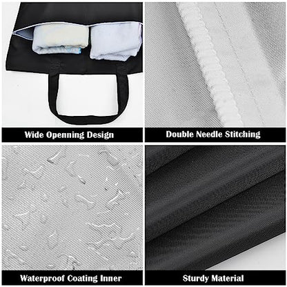 2 Pcs Large Travel Laundry Bags - Washable Waterproof Wet Dry Bags for Dirty Clothes, Swimsuits, Gym Clothes, Laundry, Swimming Pool, Yoga, College Dorm (Black+Grey) - color: Black+Grey