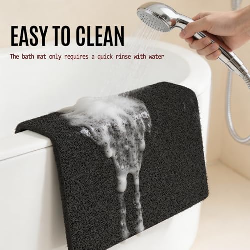 32 * 24in Shower Mat Bathtub Mat Non Slip | Bathmats Non Slip, Quick Drying Foot Scrubber Loofah Mats for Inside Shower, Tub, Bathroom, Home, Black - color: Black, size: 32" x 24" (Rectangular)