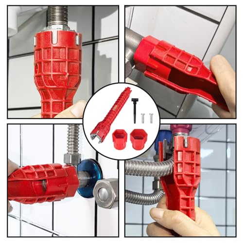 8-in-1 Sink Wrench – Multifunctional Plumbing Tool for Faucet, Pipe & Aerator Repair, ABS & Zinc Alloy Basin Wrench with Extended Reach for Kitchen & Bathroom